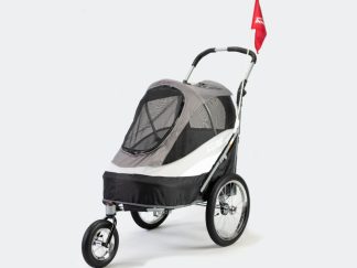 Rimorchio bici - Passeggino per cani Sporty Deluxe - portata max fino a 30kg - Nero/grigio