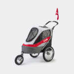 Rimorchio bici - Passeggino per cani Sporty Deluxe - portata max fino a 30kg - Rosso/bianco