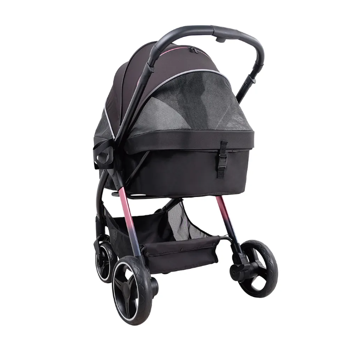 Passeggino per cani e gatti fino a 25kg Retro Luxe - Nero - immagine 5