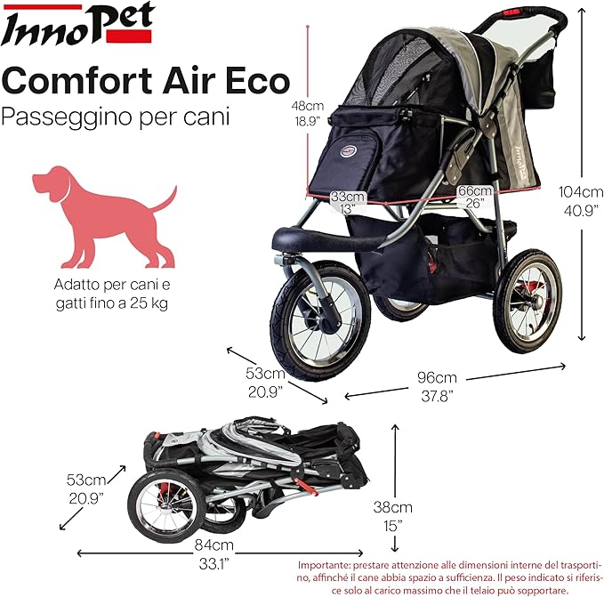 Passeggino per cani fino a 25kg Buggy Comfort AIR ECO - immagine 6