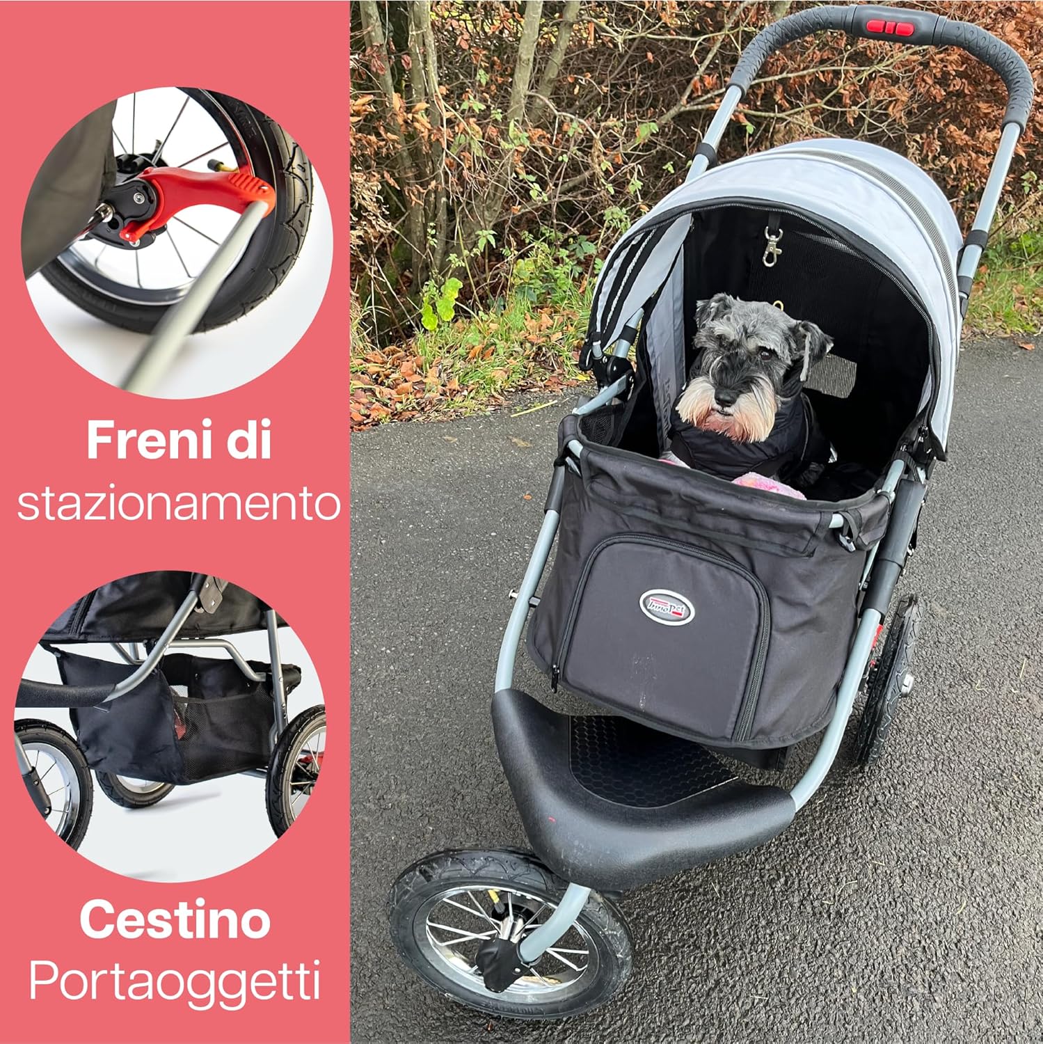 Passeggino per cani fino a 25kg Buggy Comfort AIR ECO - immagine 5