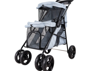 double -decker-grey-6 Passeggino doppio per cani e gatti fino a 15kg + 6kg Double Decker