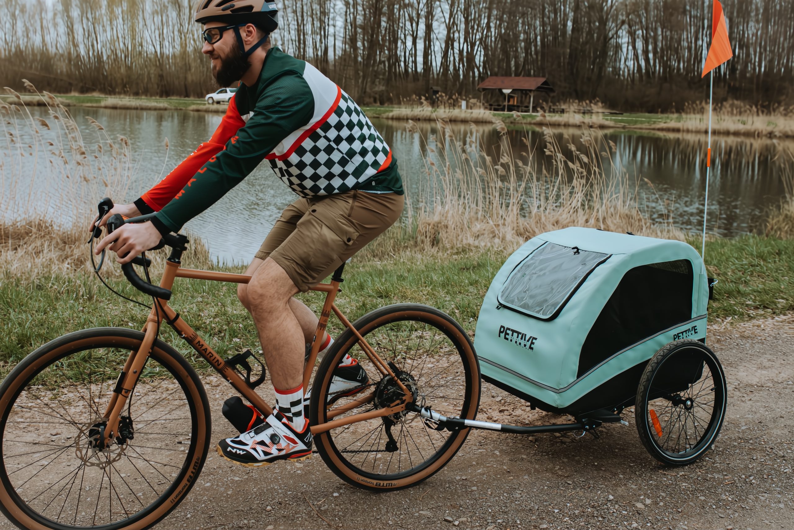 Passeggino con rimorchio per bicicletta per cani fino a 40 kg - ACTIVE ONE - immagine 8