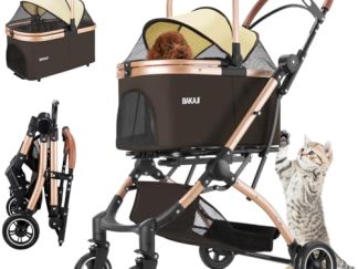 Passeggino per cani e gatti 2in1 fino a 50 kg BAKAJI – navicella rimovibile e trasportino