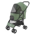 Passeggino per cani e gatti fino a 15 kg Sunny Sonny – pieghevole a 4 ruote con copertura antipioggia