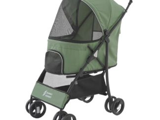 Passeggino per cani e gatti fino a 15 kg Sunny Sonny – pieghevole a 4 ruote con copertura antipioggia