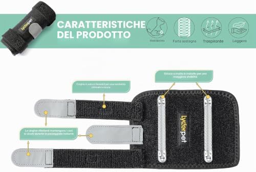 Tutore per Carpo Cane Lyderpet - Supporto Ortopedico Regolabile per Zampa Anteriore, Artrite e Instabilità - immagine 3