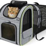 Zaino Trasportino per Cani e Gatti Pecute Estensibile – Cuccia Portatile Traspirante fino a 10 kg