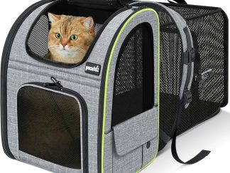 Zaino Trasportino per Cani e Gatti Pecute Estensibile – Cuccia Portatile Traspirante fino a 10 kg