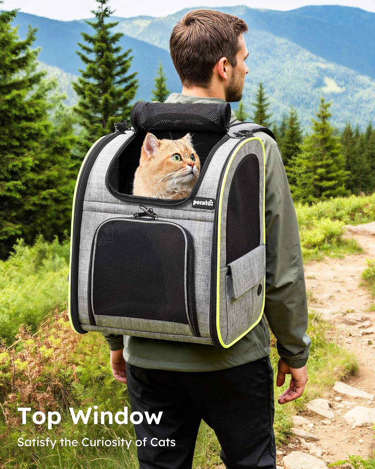 Zaino Trasportino per Cani e Gatti Pecute Estensibile – Cuccia Portatile Traspirante fino a 10 kg - immagine 4